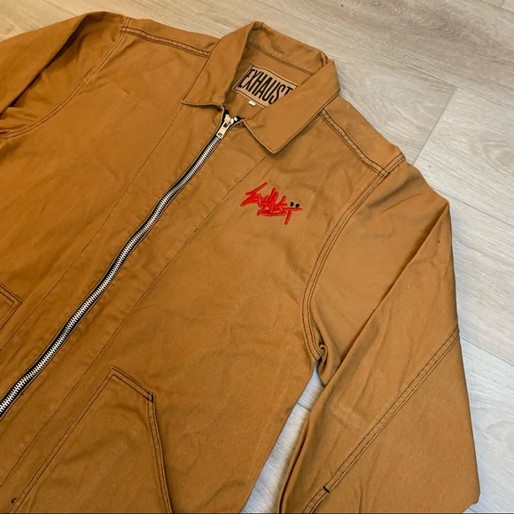 Rare 90's Hip Hop Exhaust Yellow Denim Jacket - Picture 6 of 12